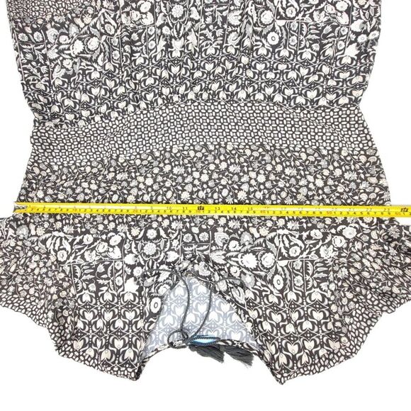 J MCLAUGHLIN Hortense Cottagecore Tiered Midi Dress Black Cream Boho Print XL - Picture 4 of 6